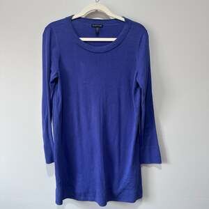 Eileen Fisher Cozy Tencel Stretch Purple Round Neck Tunic, Sz S